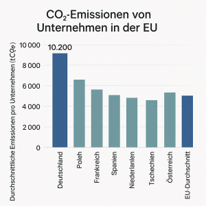 Vergleichsdiagramm der CO₂-Emissionen von Unternehmen in der EU