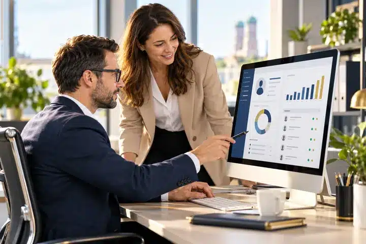 Analyse von Kundendaten und digitalen Vertriebsprozessen.